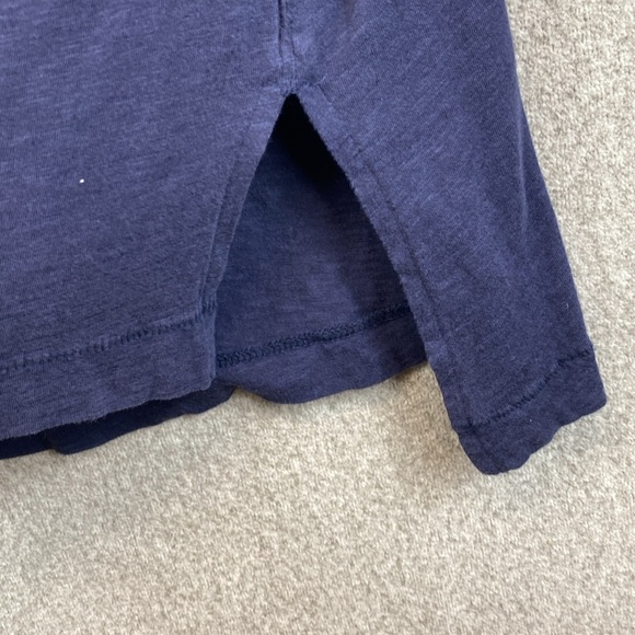 Caslon boho blouse 3X navy blue ruffle trim raw seams loose fit soft stretch - Picture 6 of 10